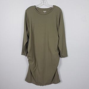 OLD NAVY Long Sleeve Maternity Dress Olive Green Sz XXL